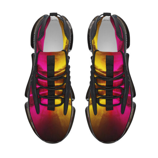 Red Yellow Futuristic Neon Air Sneakers - Image 3