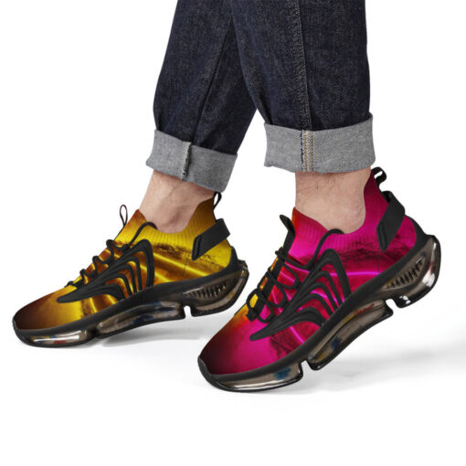 Red Yellow Futuristic Neon Air Sneakers - Image 8