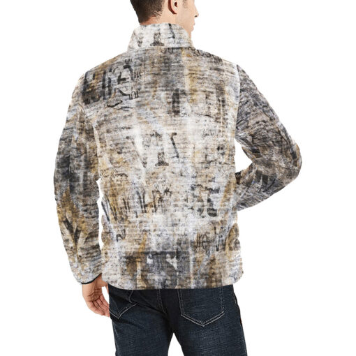 Grunge Vintage Newspaper Men's Padded Jacket - Image 4