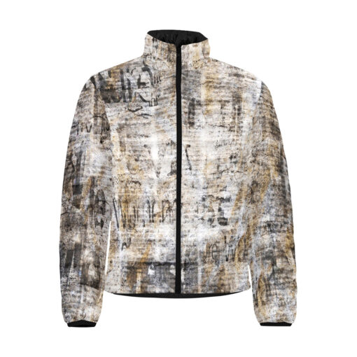 Grunge Vintage Newspaper Men's Padded Jacket