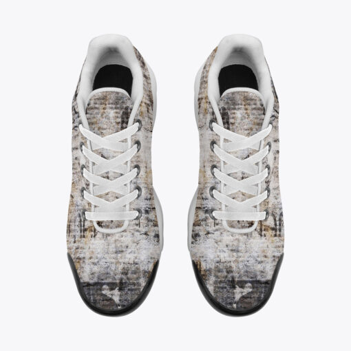 Grunge Vintage Newspaper Cushion Air Sneakers - Image 5