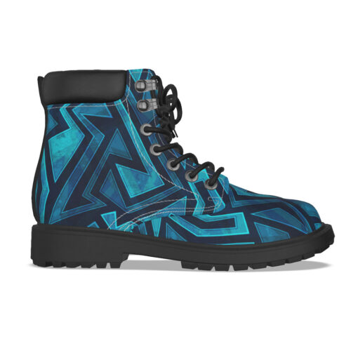 Blue Grunge Maze Classic Boots - Image 4