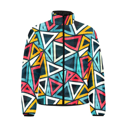 Colorful Triangles Men's Padded Jacket