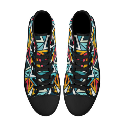 Colorful Triangles High-Top Shoes - Image 3