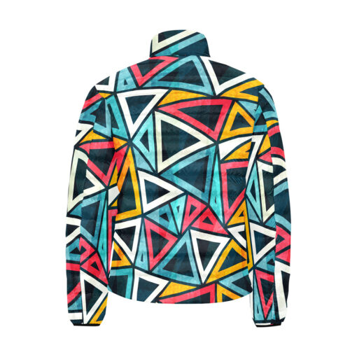 Colorful Triangles Men's Padded Jacket - Image 2