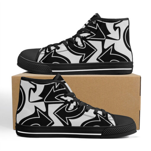 Black and White Graffiti Arrows High-Top Shoes