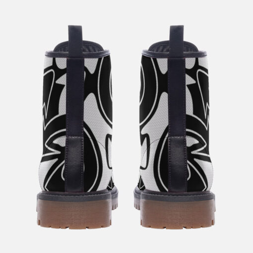 Black and White Graffiti Arrows Trendy Leather Boots - Image 4