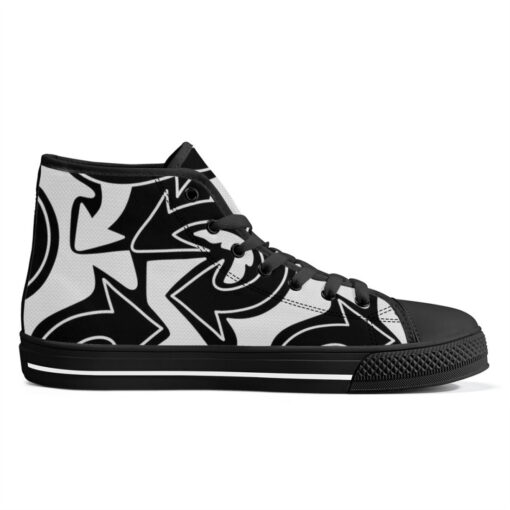 Black and White Graffiti Arrows High-Top Shoes - Image 5