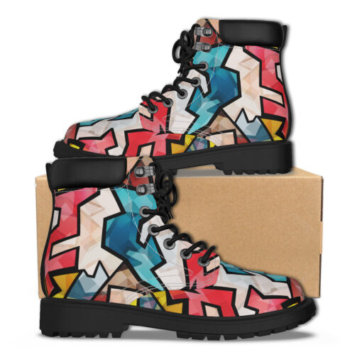 Bright Graffiti Geometric Classic Boots