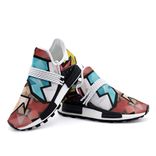 Bright Graffiti Geometric Mesh Sneakers