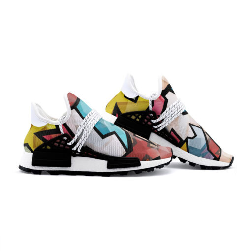 Bright Graffiti Geometric Mesh Sneakers - Image 3