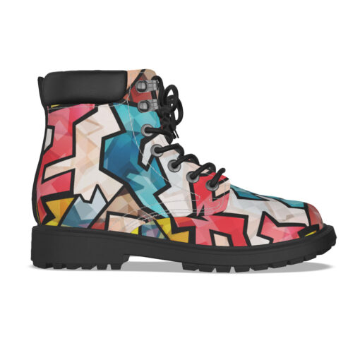 Bright Graffiti Geometric Classic Boots - Image 4