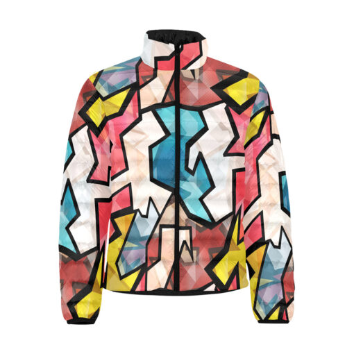 Bright Graffiti Geometric Men's Padded Jacket