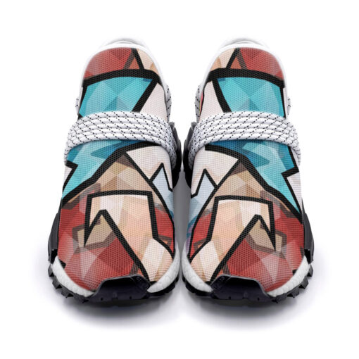 Bright Graffiti Geometric Mesh Sneakers - Image 4