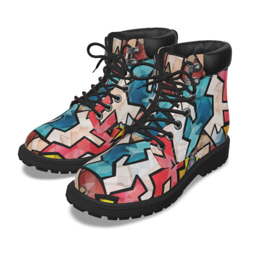 Bright Graffiti Geometric Classic Boots - Image 2