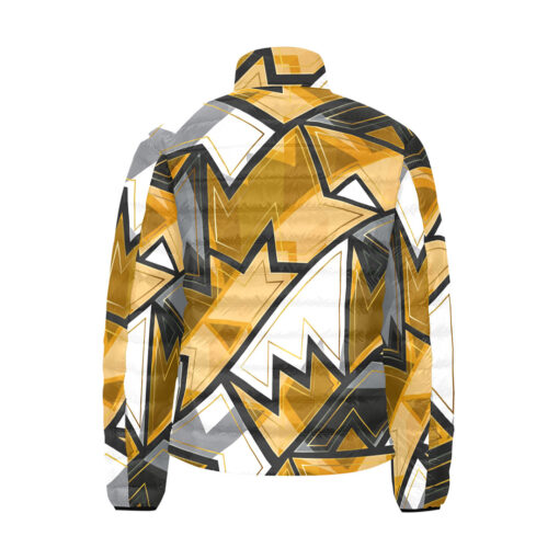 Gold Geometric Men's Padded Jacket - Image 2