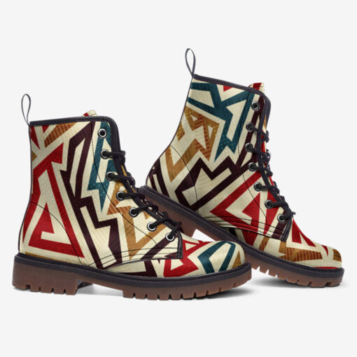 Abstract Geometric Trendy Leather Boots