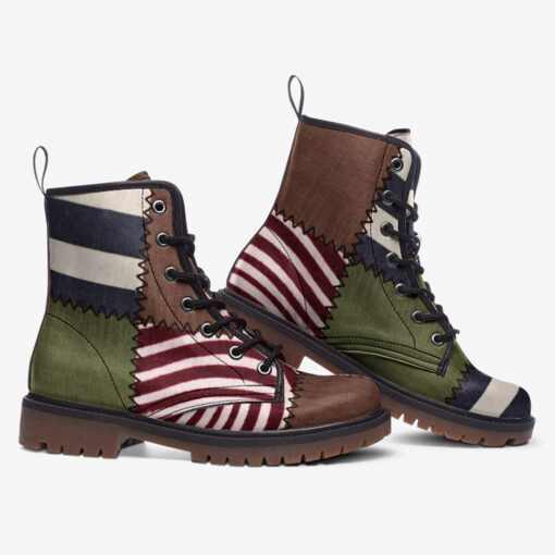 Cloth Patchwork Trendy Leather Boots