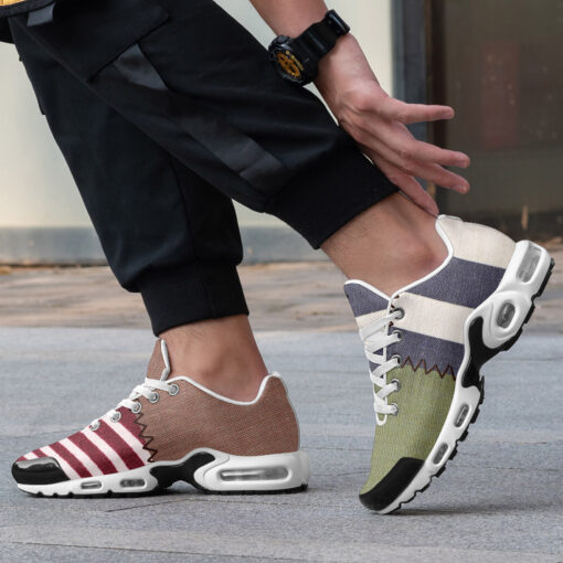 Cloth Patchwork Cushion Air Sneakers - Image 2