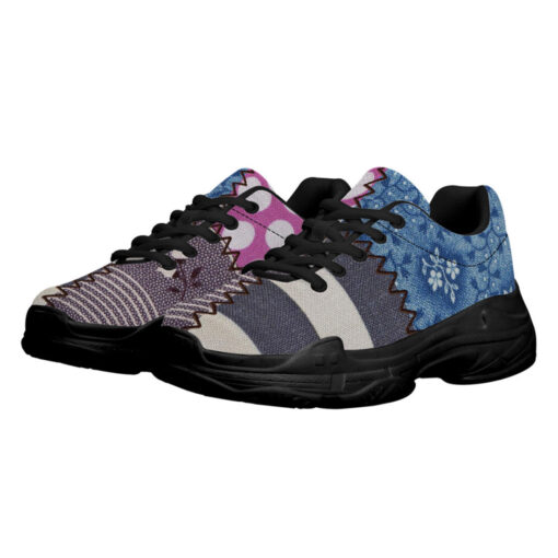 Cloth Patchwork Running Shoes - Image 2