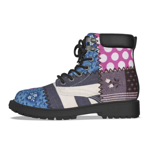 Cloth Patchwork Classic Boots - Image 5