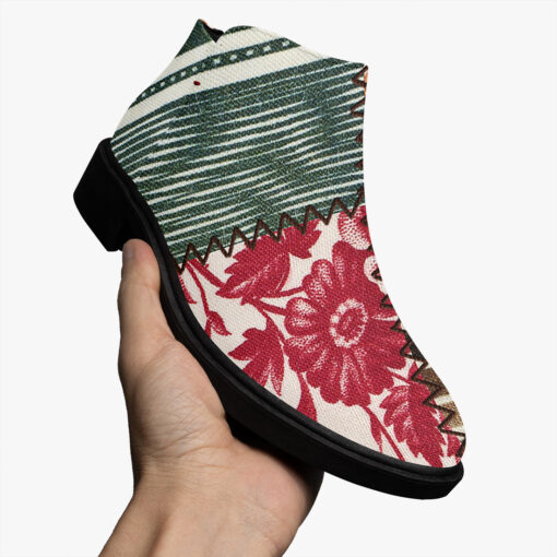 Cloth Patchwork Fashion Boots - Image 3