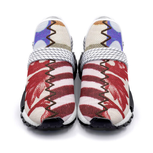 Cloth Patchwork Mesh Sneakers - Image 4