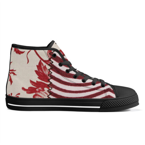 Cloth Patchwork High-Top Shoes - Image 5