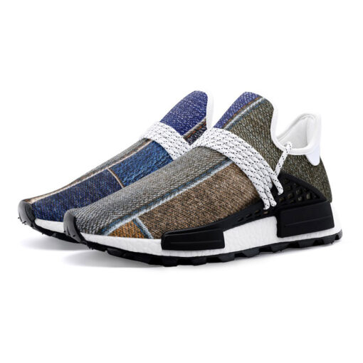 Denim Patchwork Mesh Sneakers - Image 2