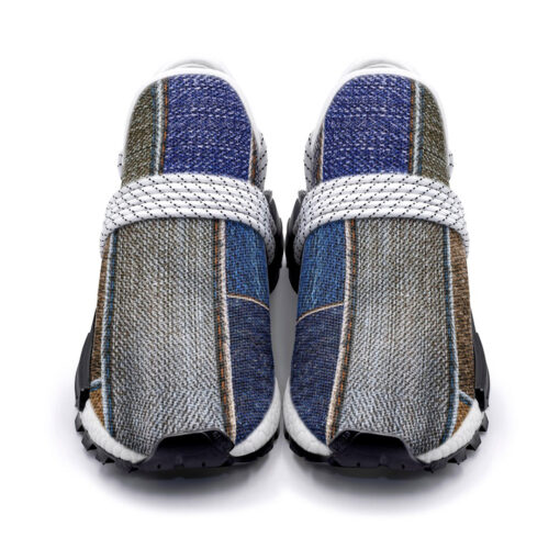 Denim Patchwork Mesh Sneakers - Image 4