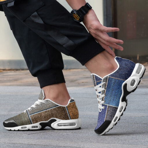 Denim Patchwork Cushion Air Sneakers - Image 2