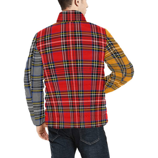 Multicolor Checkered Men's Padded Jacket - Image 4