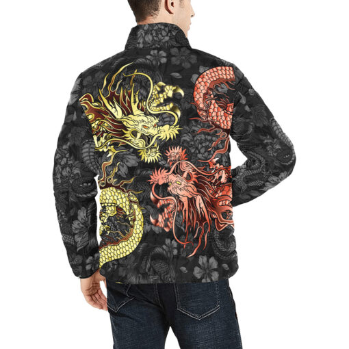 Red and Gold Dragons Men's Padded Jacket - Image 4