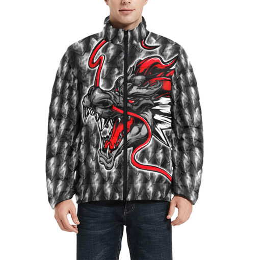 Fantasy Dragon Head Men's Padded Jacket - Image 3