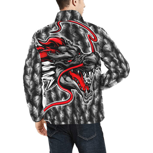 Fantasy Dragon Head Men's Padded Jacket - Image 4