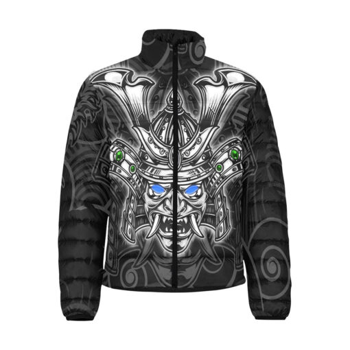 Scary Samurai Warrior Mask Men's Padded Jacket