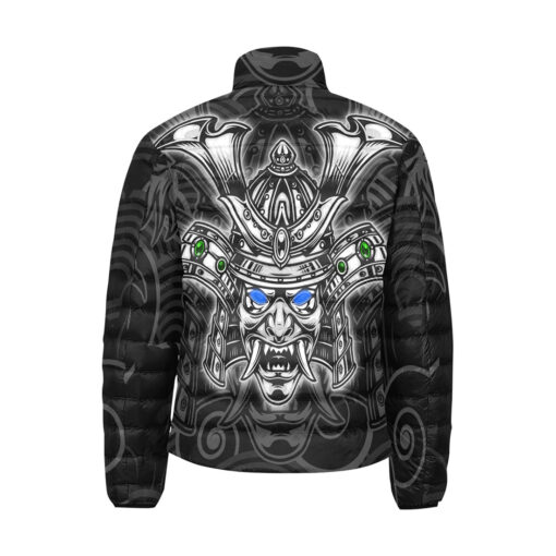 Scary Samurai Warrior Mask Men's Padded Jacket - Image 2