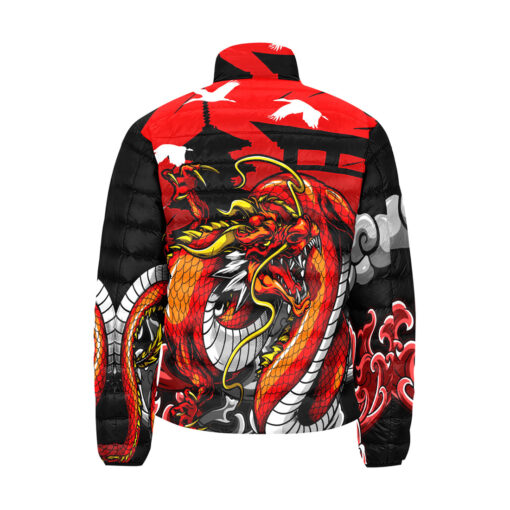 Japanese Red Dragon Men's Padded Jacket - Image 2