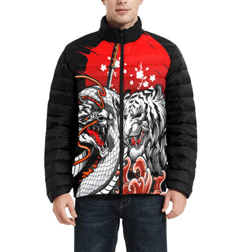 Bloody Dragon Art Men's Padded Jacket - Image 3