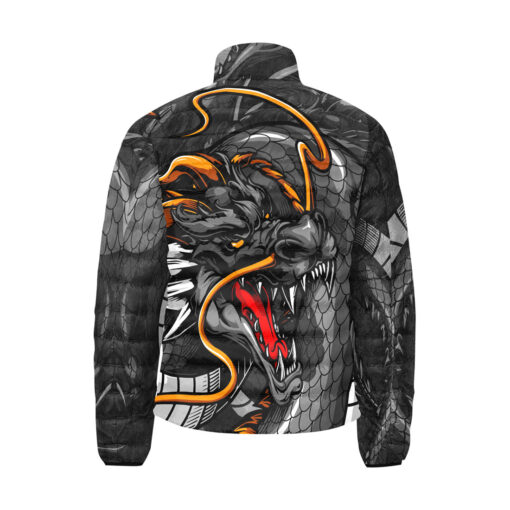 Dragon Tiger Fight Men's Padded Jacket - Image 2