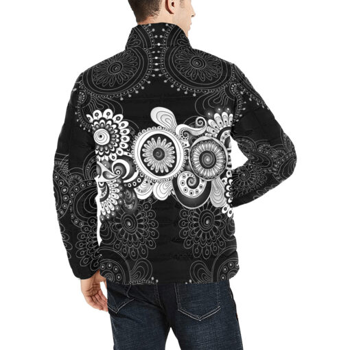 Paisley Henna Mehndi Men's Padded Jacket - Image 4