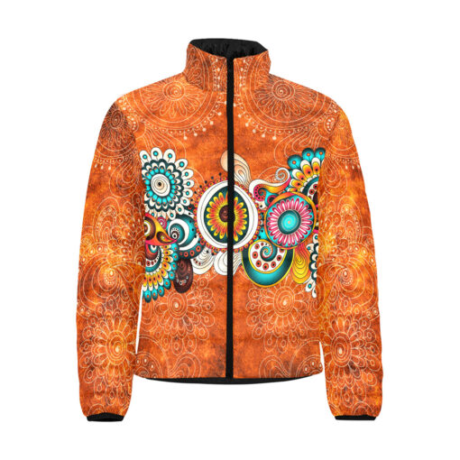 Mehndi Element Ornament Men's Padded Jacket