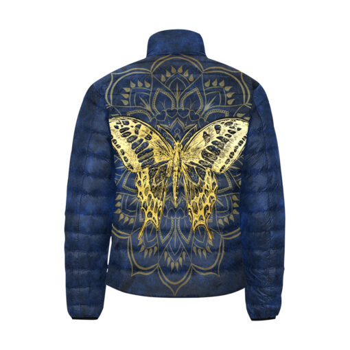 Gold Mandala And Butterfly Men's Padded Jacket - Image 2