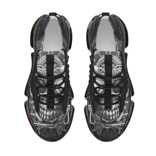 Gray Steampunk Skull Air Sneakers - Image 3