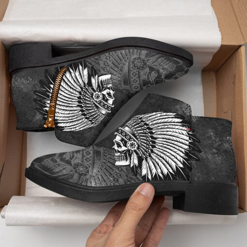 Indian Skull Tattoo Fashion Boots