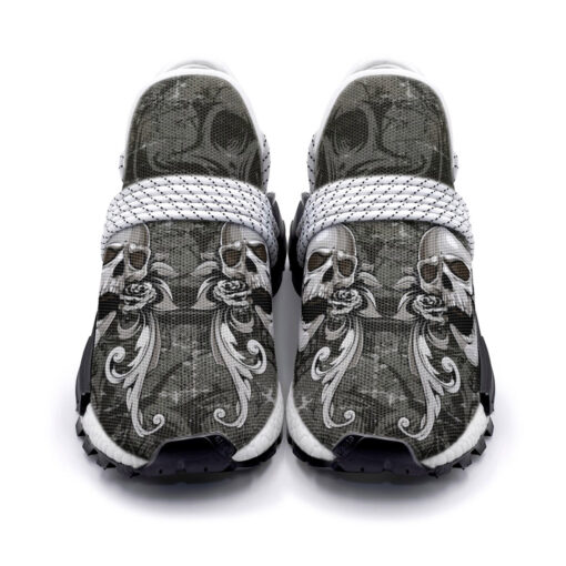 Skull with Flowers Mesh Sneakers - Image 4