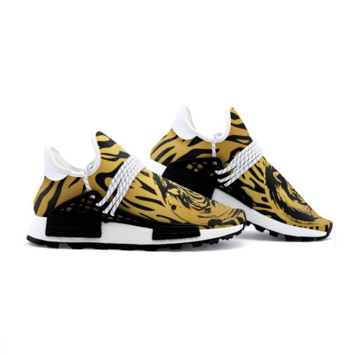 Black Tiger on Gold Mesh Sneakers - Image 3