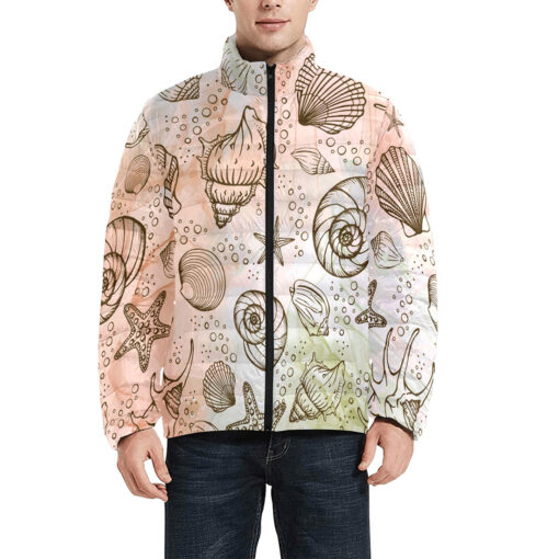 Seashells And Starfish Men's Padded Jacket - Image 3