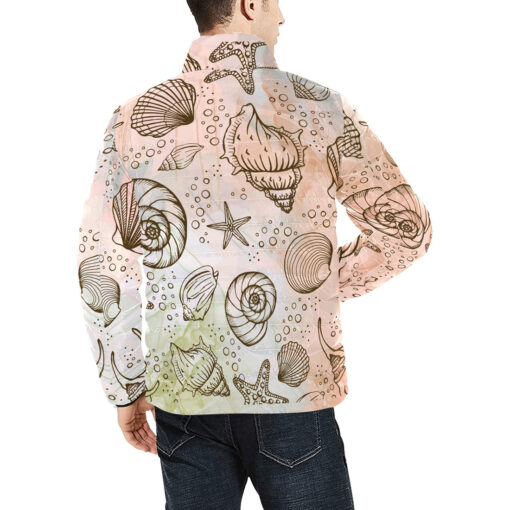 Seashells And Starfish Men's Padded Jacket - Image 4