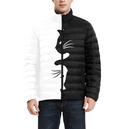 Yin Yang Cats Men's Padded Jacket - Image 3